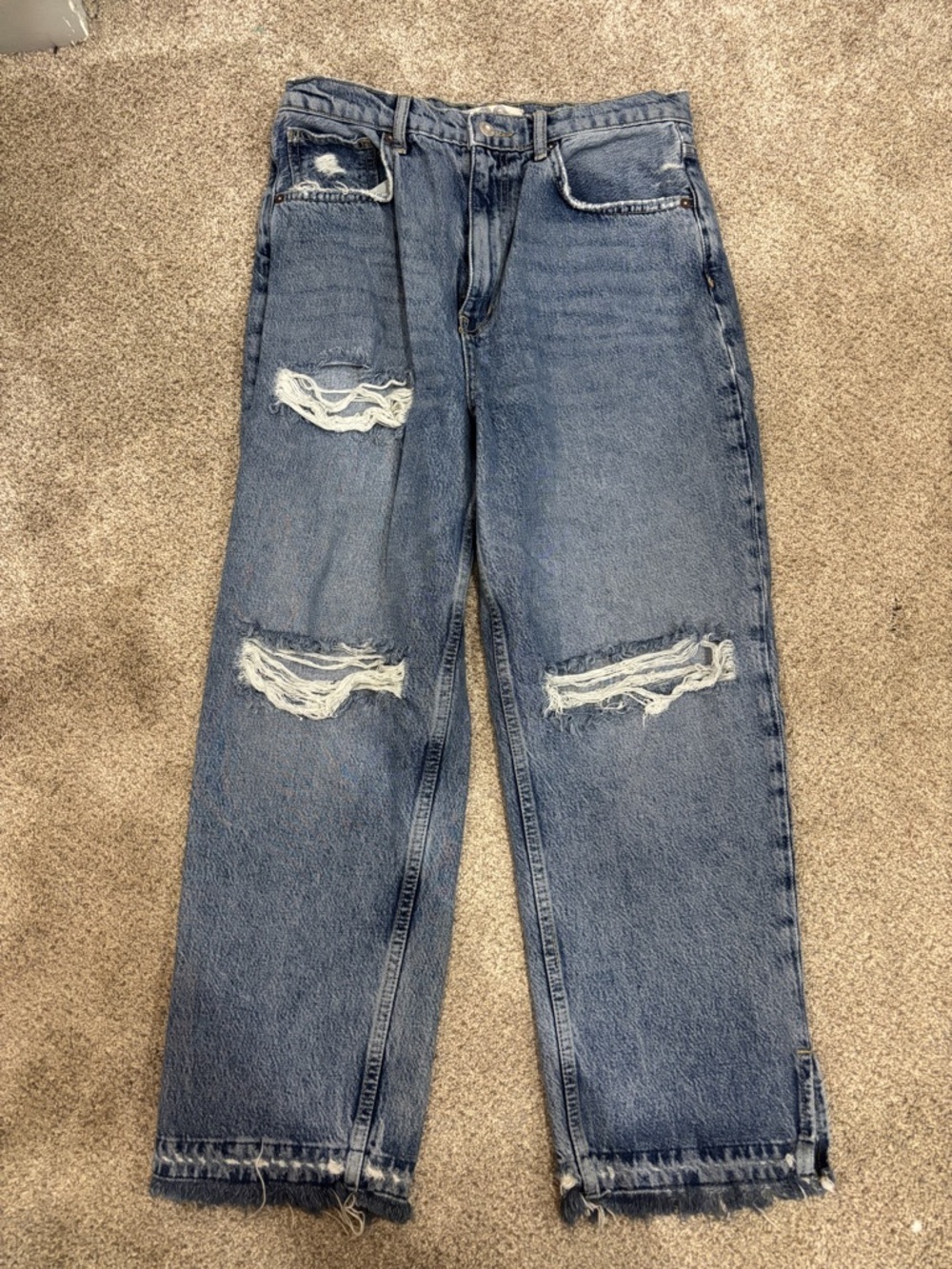 FREE PEOPLE Ripped Distressed Raw Hem High Rise Size 30